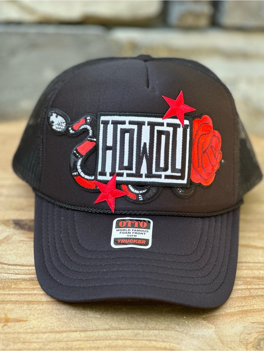 NEW Custom Trucker Hat black red